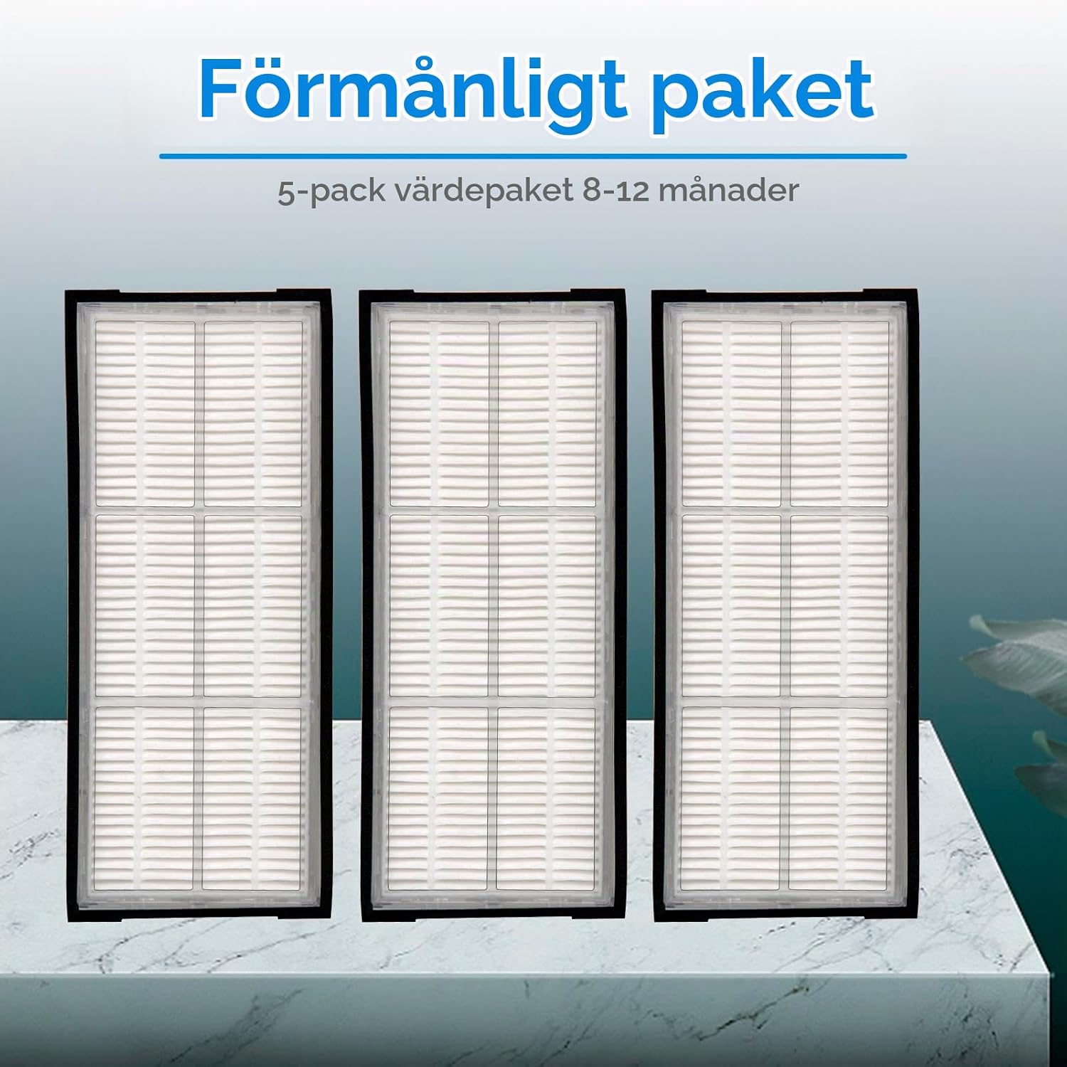 Detalle de COWINORY HEPA-filter för Roborock S7 och S8, 3-pack med upp till 99 % filtrering