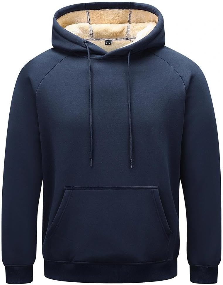 Detalle 1 de Dpeng gevoerde fleecehoodie voor heren met capuchon en kangoeroezak