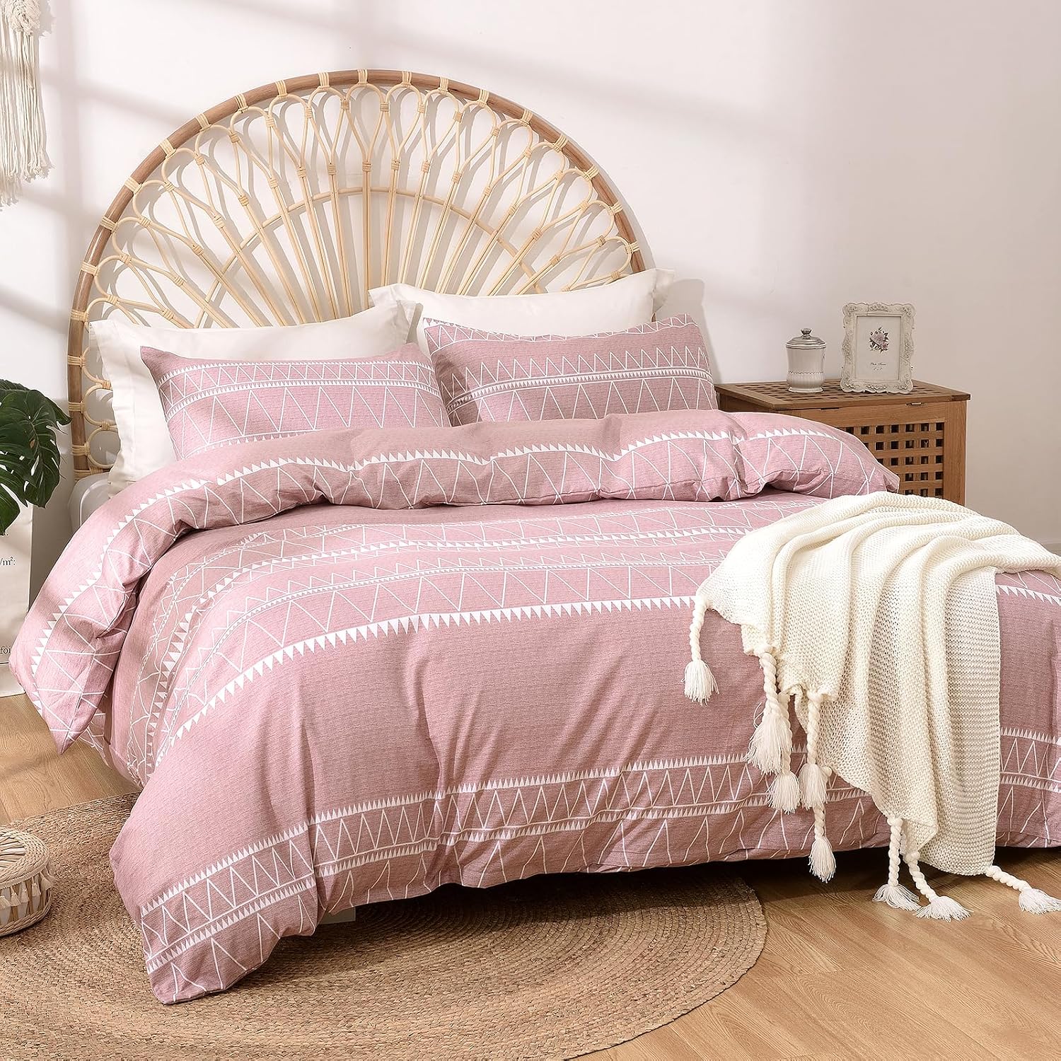 Detalle 2 de Lekesky Pink duvet cover set 230x220cm