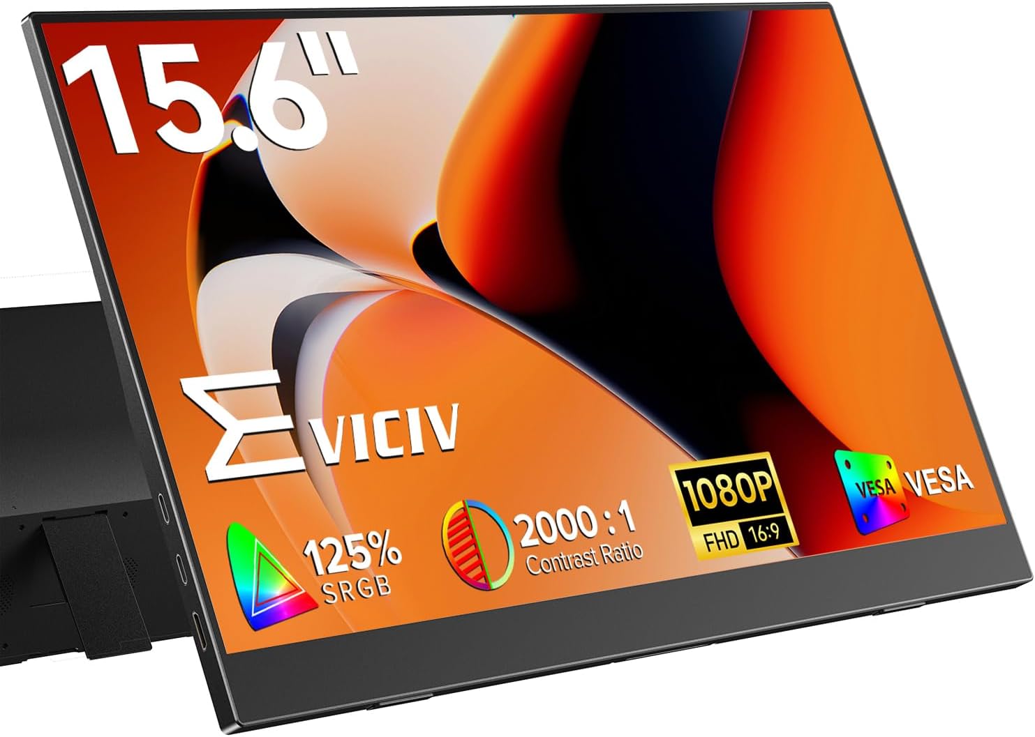 Detalle de EVICIV Portable Monitor 15,6 Zoll – 1080P IPS mit 125 % sRGB (USB‑C / Mini‑HDMI)