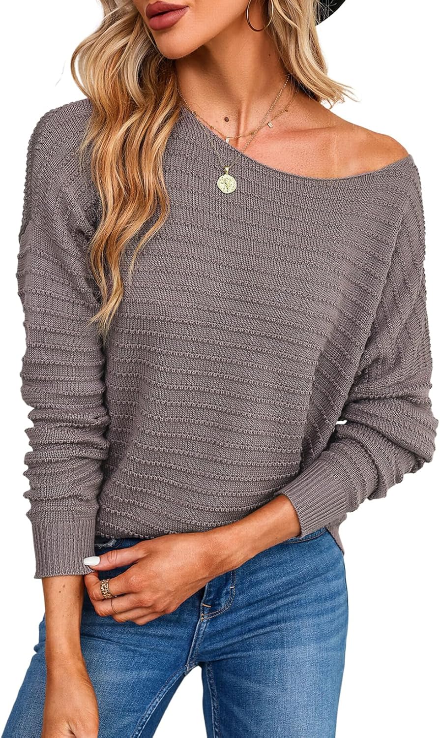 Thumbnail 6 de Dokotoo Damen Pullover Rundhals Struktur Strickpullover langarm Einfarbig S–XXL