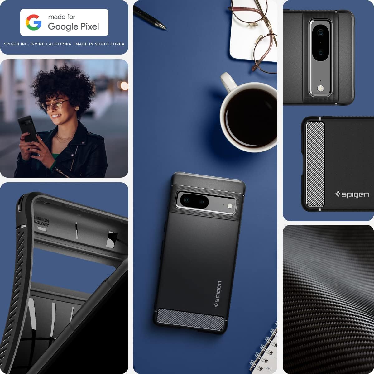 Thumbnail 1 de Spigen Rugged Armor pour Pixel 7 — coque noire mate
