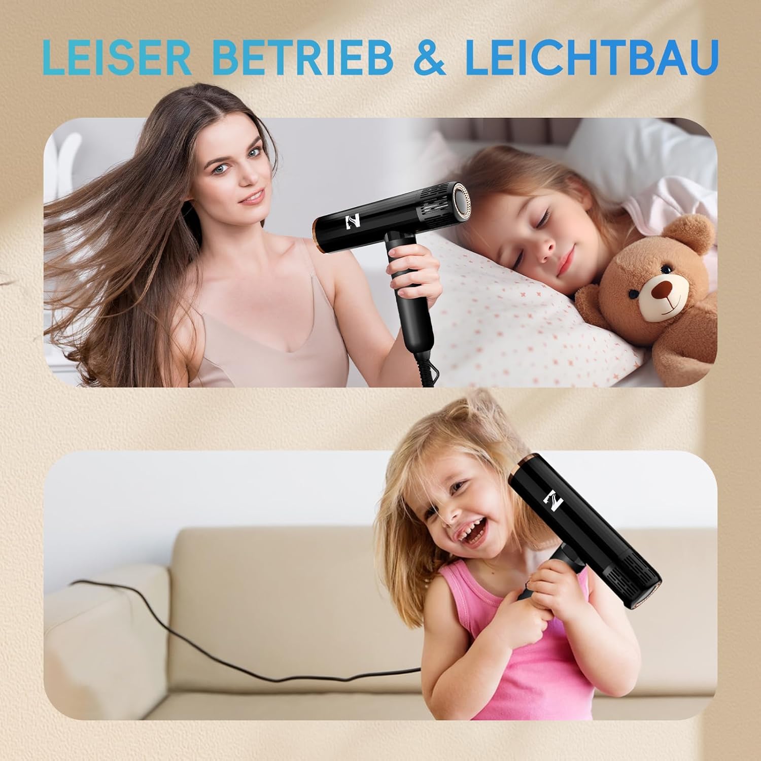 Thumbnail 5 de NICEBAY Haartrockner Ionen mit Diffusor – 1900 W, bürstenloser Motor, leise & leicht