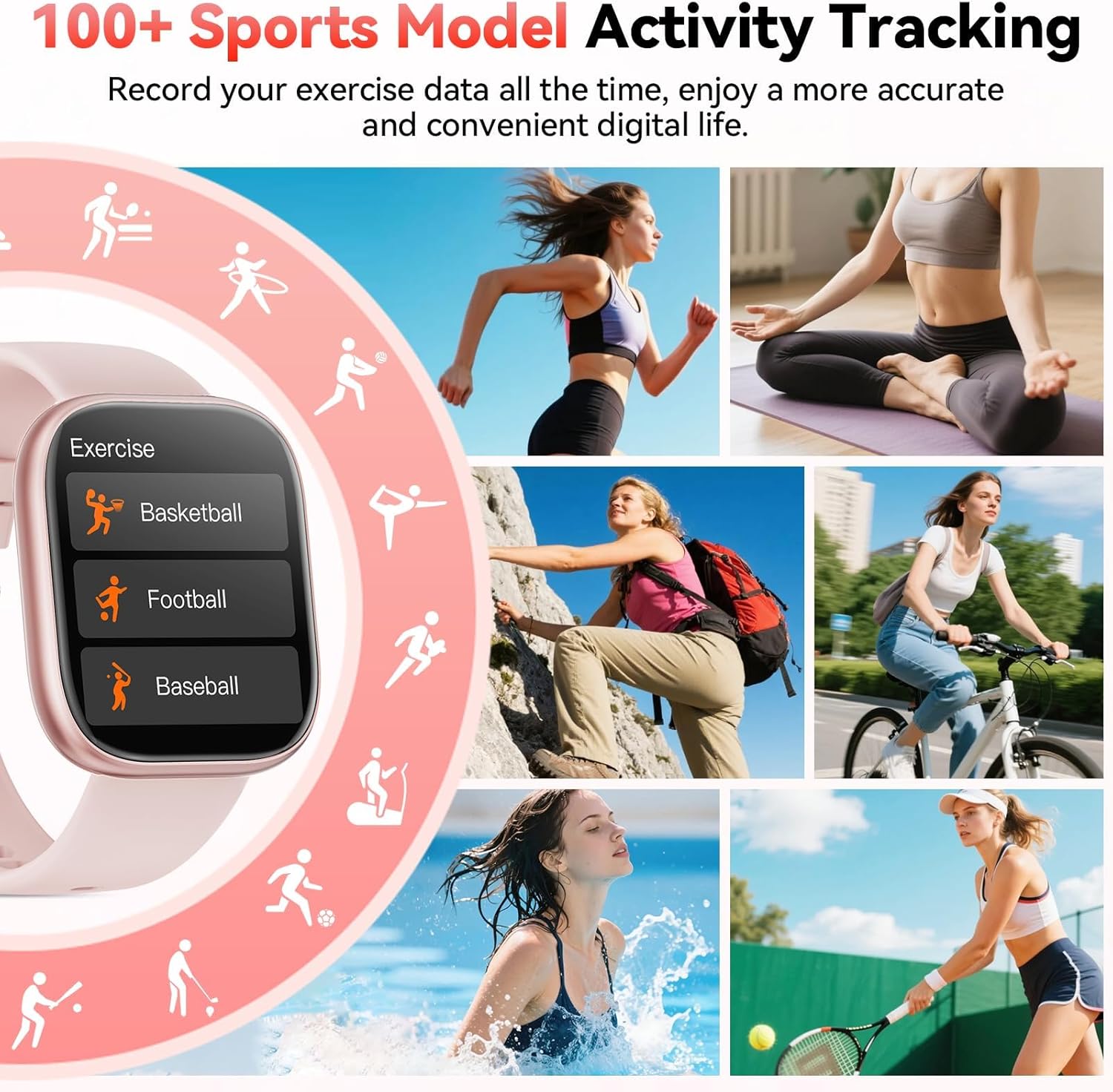 Thumbnail 6 de Smart Watches for Women Men 1.83-inch HD Bluetooth Call Fitness Watch with Heart Rate, SpO2 & Sleep Monitoring