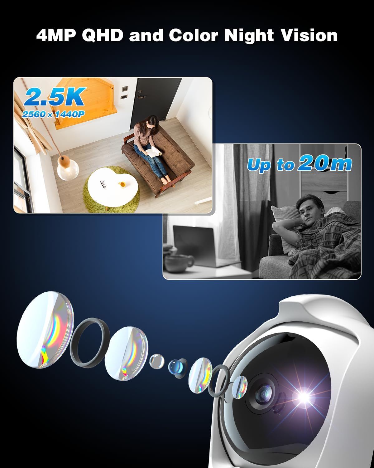 Thumbnail 2 de ctronics 4MP 3G/4G LTE Telecamera Interna con SIM, Panoramic 360° e Rilevamento Umano