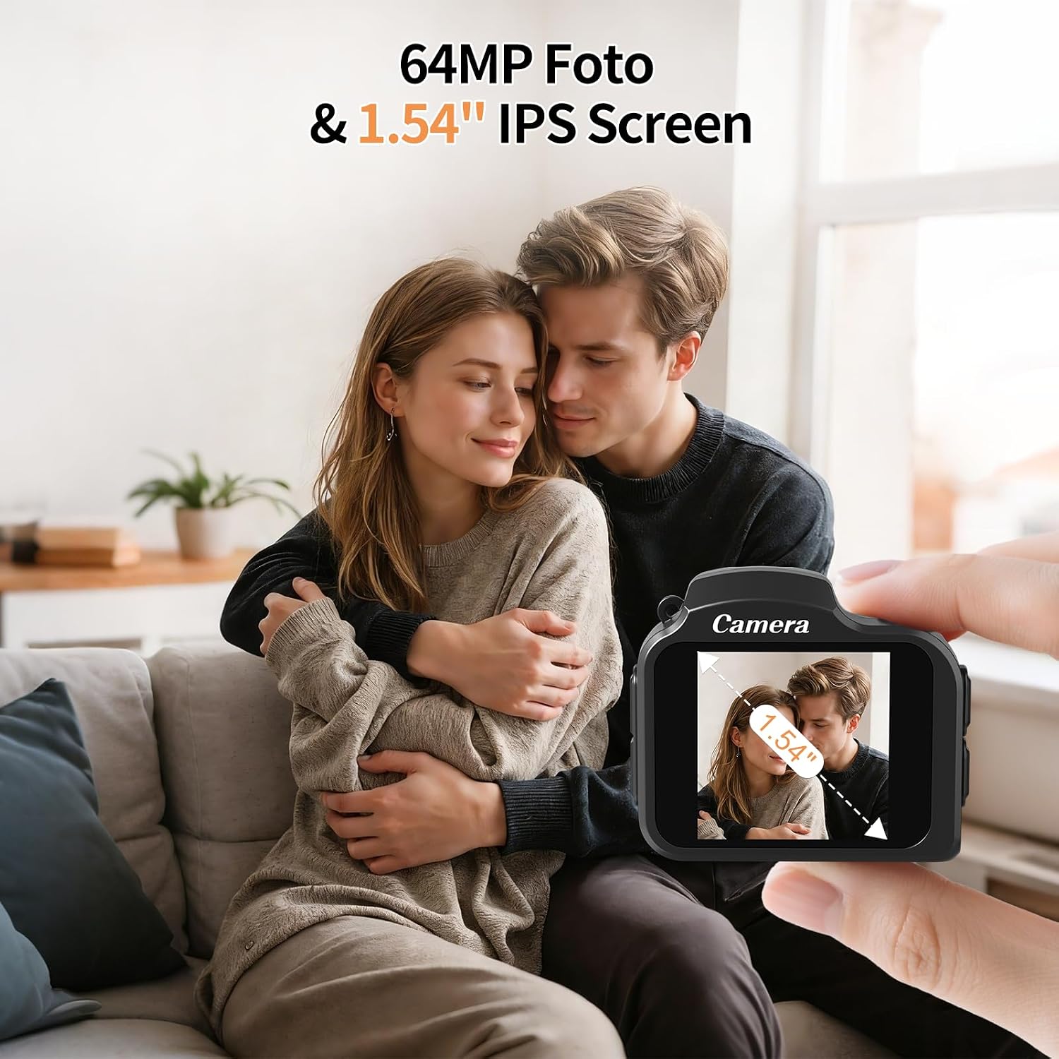 Detalle de Mini Schlüsselanhänger Digitalkamera 1,54 Zoll – 4K Mini Kamera im Retro-Design, 16 GB Speicher, Ultraportabel