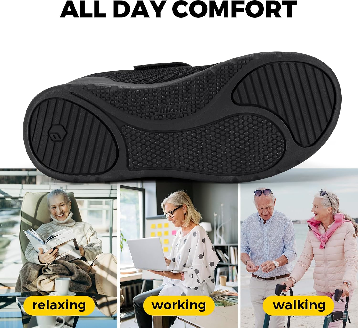 Thumbnail 3 de FitVille Extra Weit Schuhe mit Klettverschluss