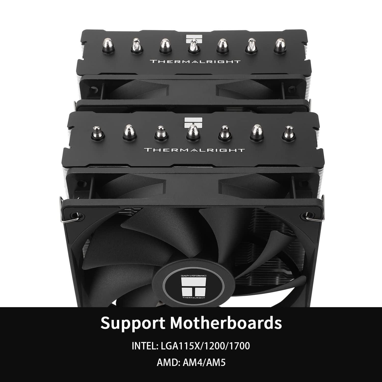 Detalle de Thermalright Phantom Spirit 120 SE air CPU cooler with AGHP 4.0, dual 120mm TL-C12B V2 PWM fans
