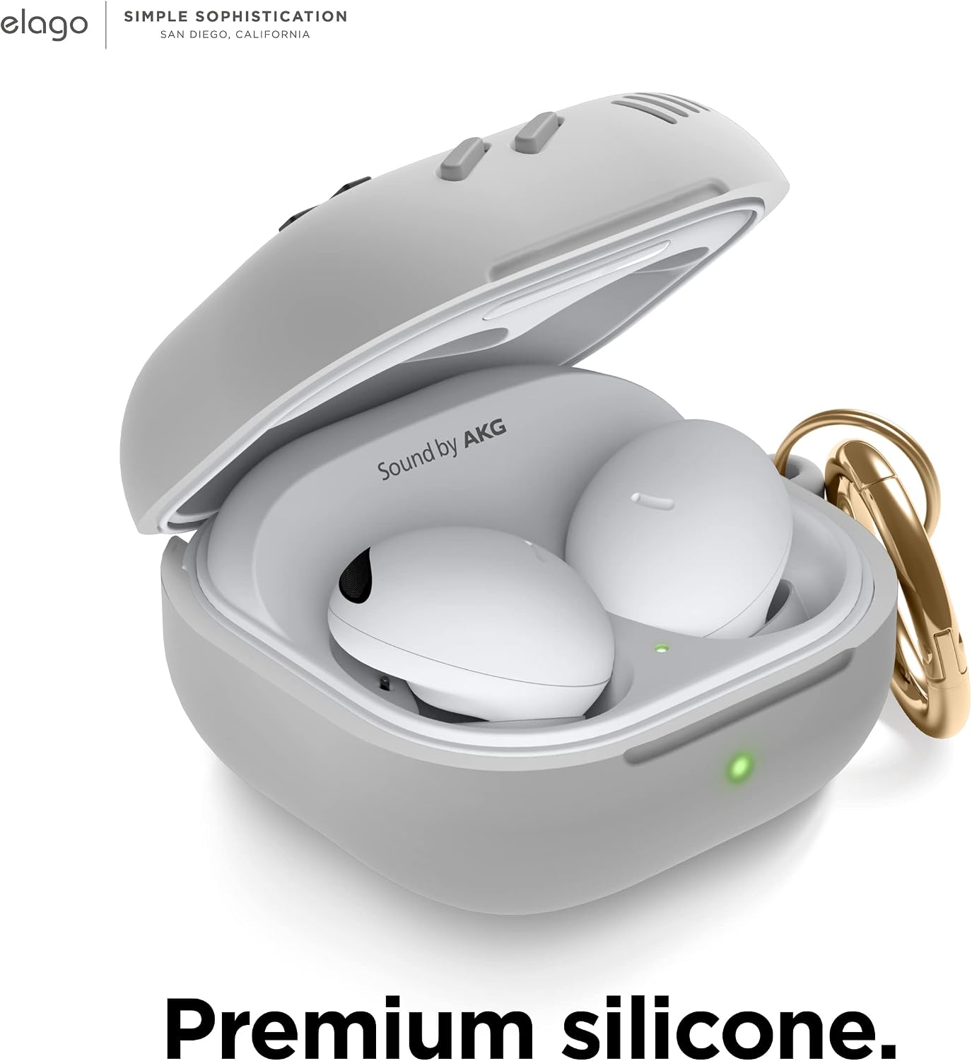 Detalle de elago GB5 coque pour Samsung Galaxy Buds (FE, 2, 2 Pro, 2 Pro, Live) gris clair