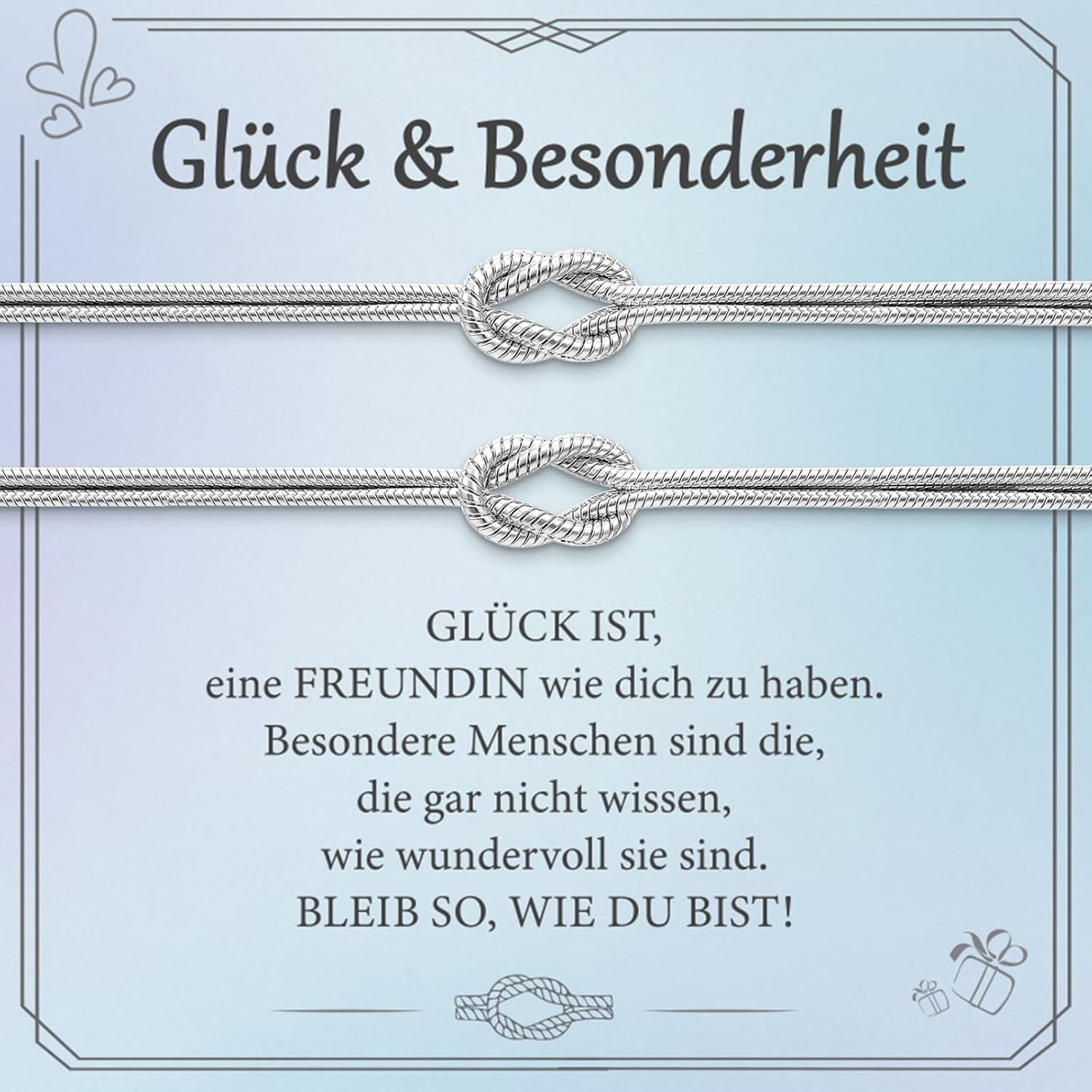 Thumbnail 6 de 2PCS Freundschaftsarmbänder Set – Silber 925 und 14K vergoldet, verstellbar