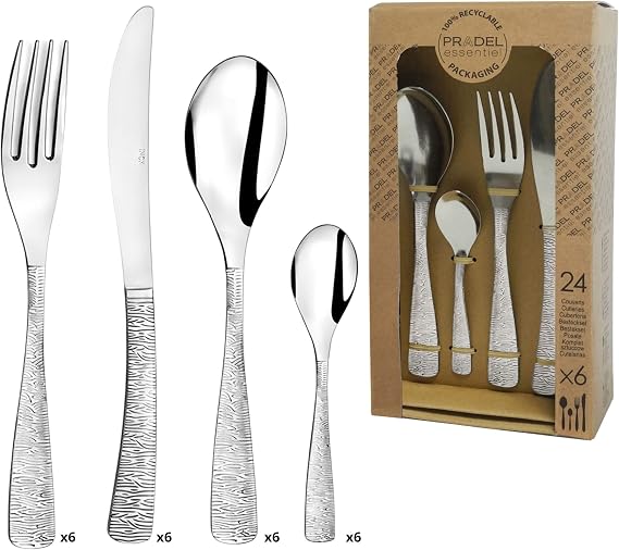 Detalle de Amefa Set 24 Cubiertos INOX Ethnic, Elegancia y Resistencia 🍴