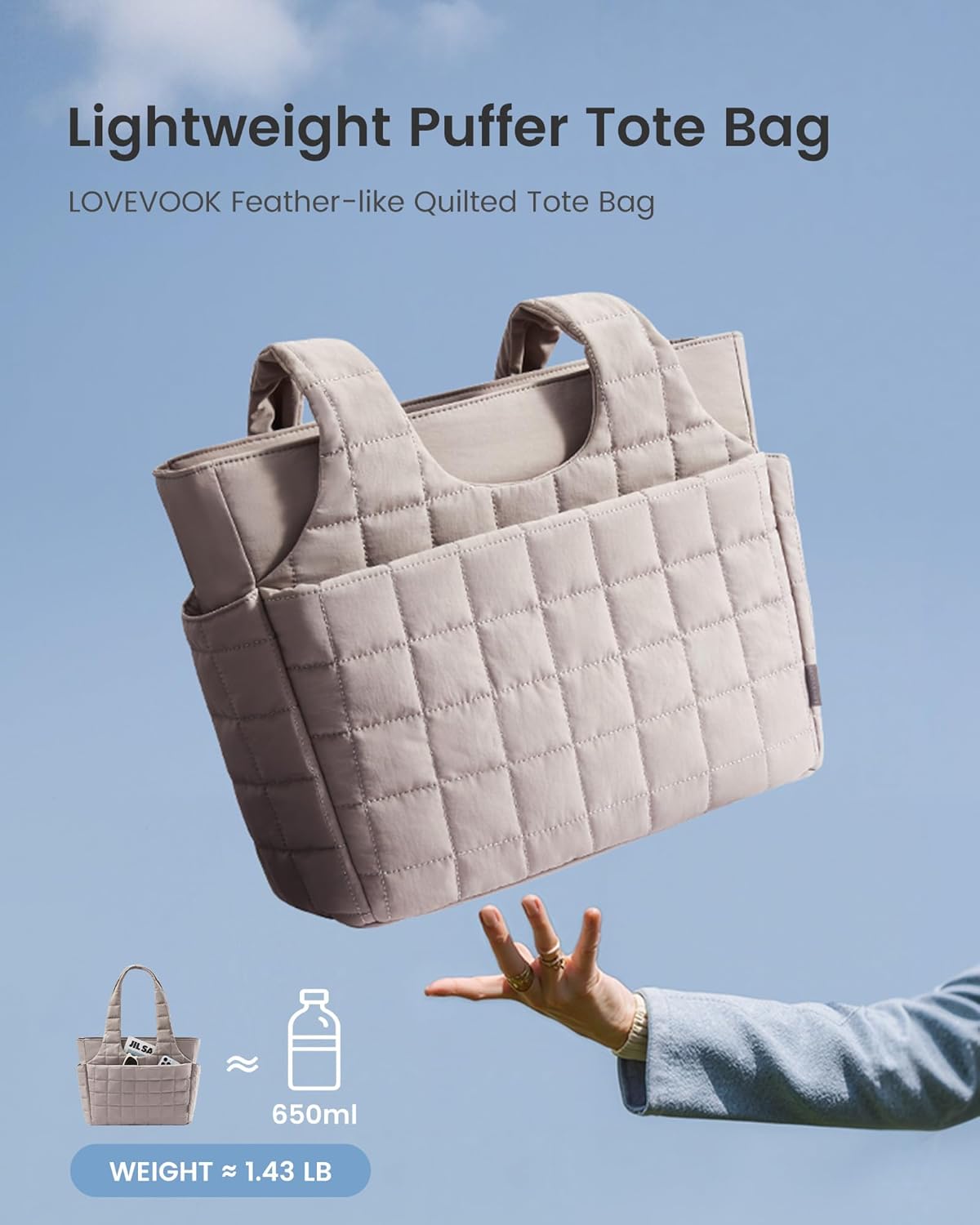 Detalle de LOVEVOOK Shopper Tasche 15,6 Zoll Laptopfach