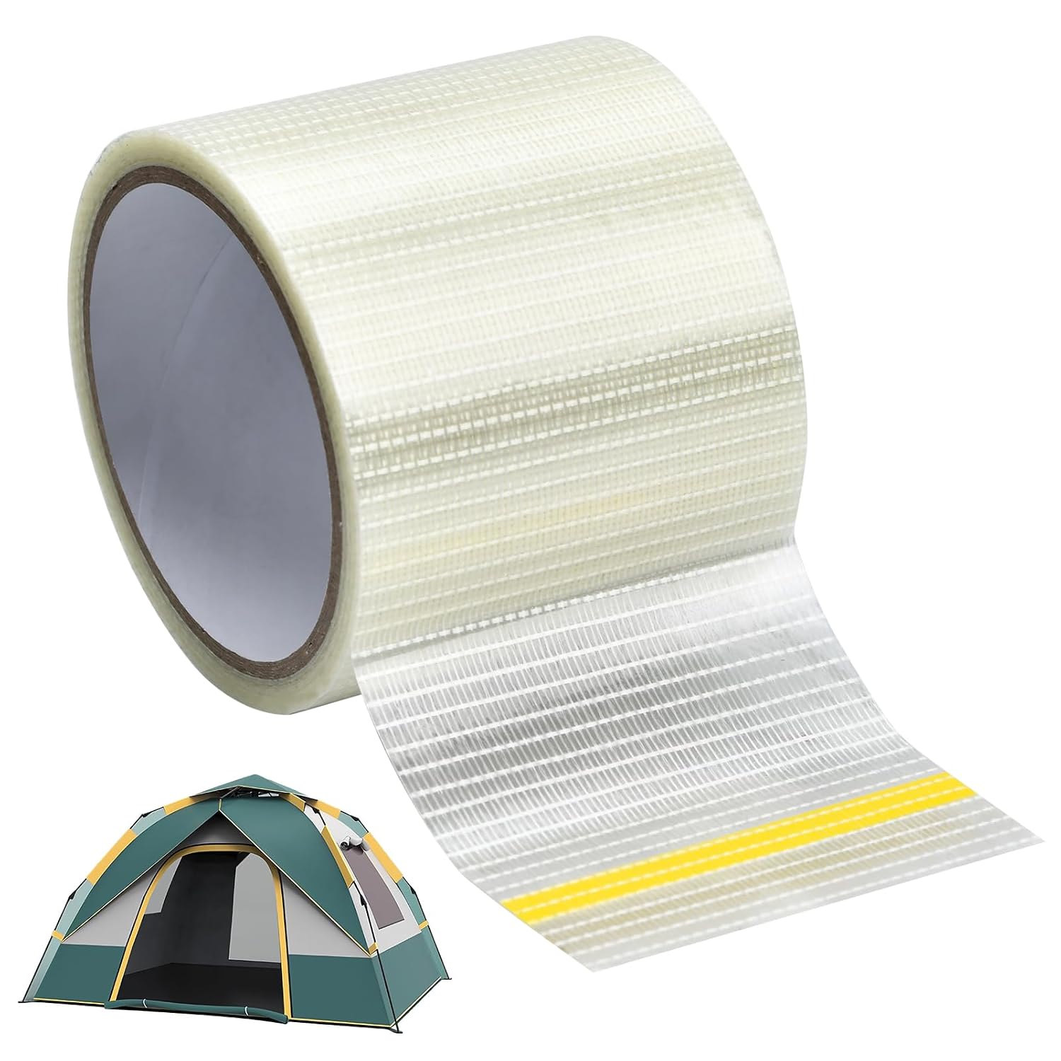 Detalle de ECHOBUY Nastro Riparazione Tende da Sole 12m x 8cm – Nastro Rinforzato in Fibra di Vetro per Teloni e Coperture