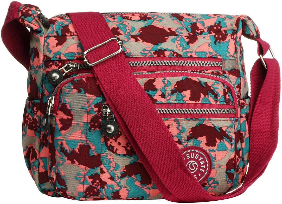 Thumbnail 6 de Milky Way womens nylon crossbody bag: waterproof multi-pocket travel messenger tote