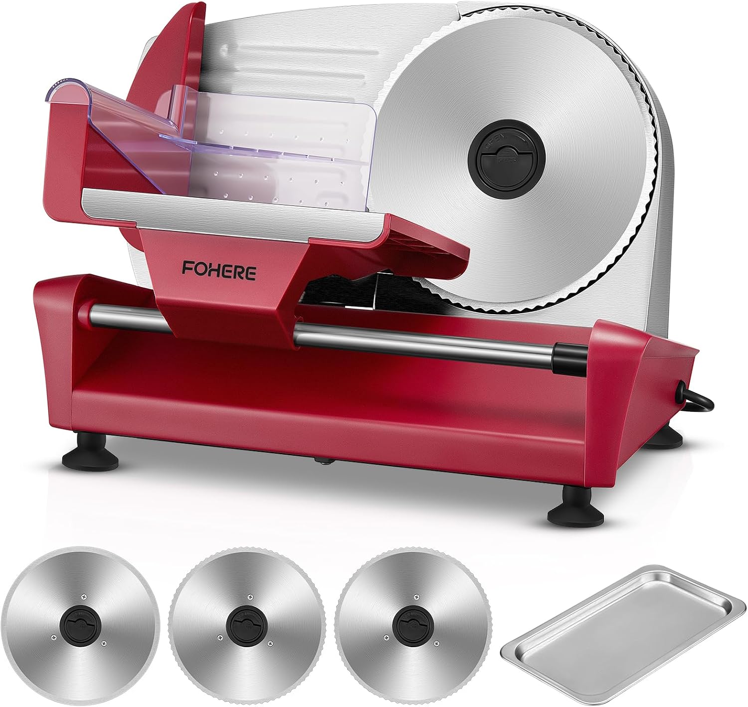 Detalle de FOHERE 5191M23D elektrisk skärmaskin, 250 W, rostfritt stål, 0–15 mm