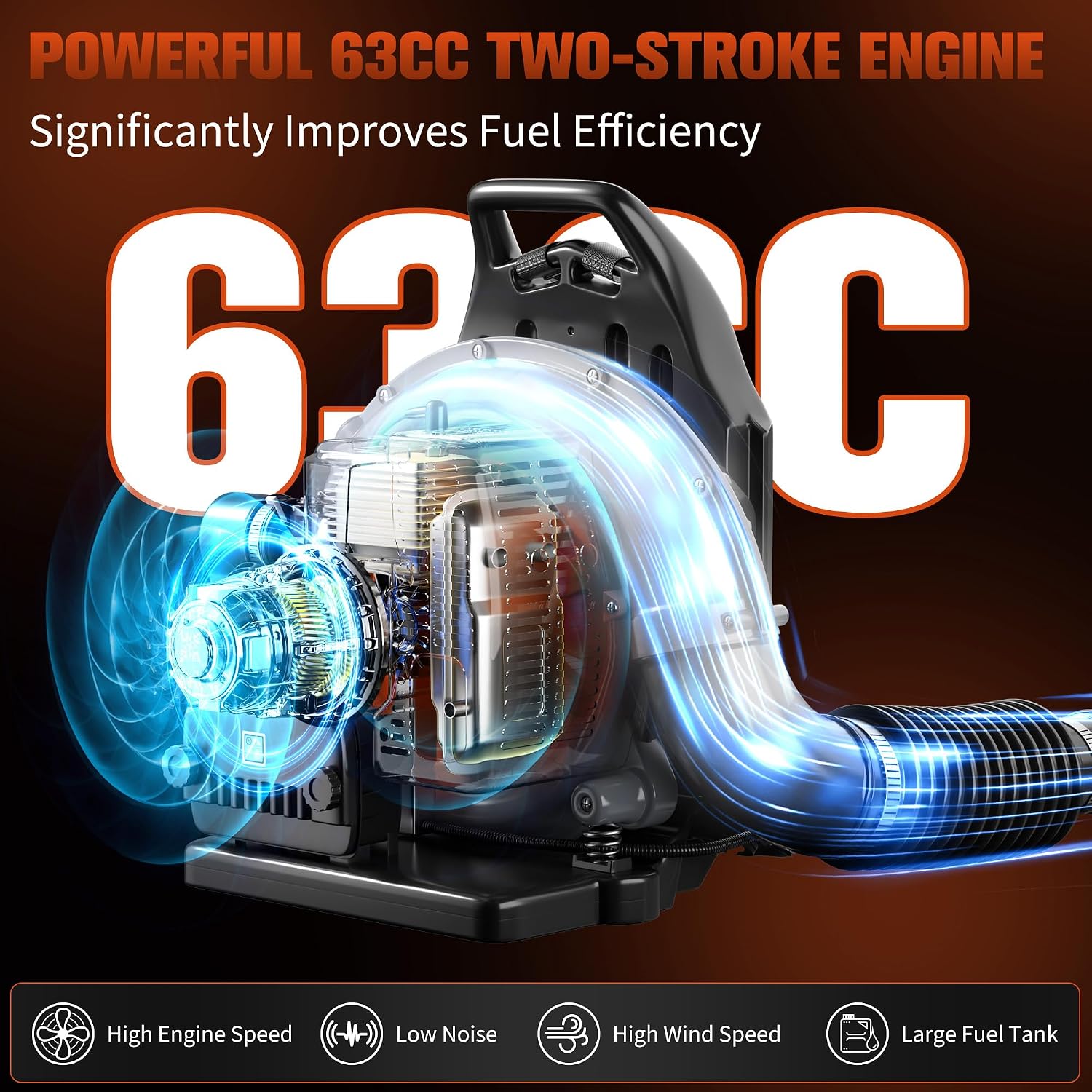 Thumbnail 3 de TDH Backpack Leaf Blower 63CC