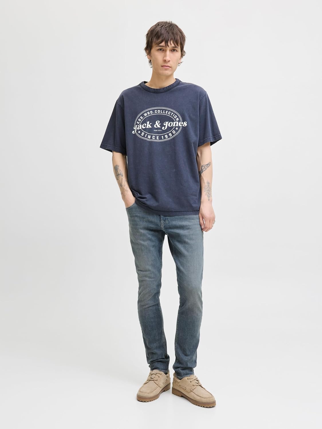 Detalle de Jack & Jones Men's JJIGLENN JJFELIX AM 646 Noos Jeans: Practical Everyday Denim