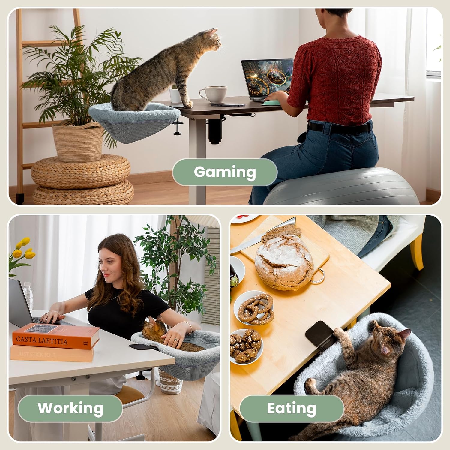 Thumbnail 6 de JUNSPOW Cat Desk Bed 33 lb