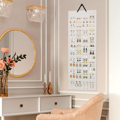 Detalle de Lolalet Organizador de Pendientes Colgantes - Soporte de Pared para Aretes, 304 pares, Crema