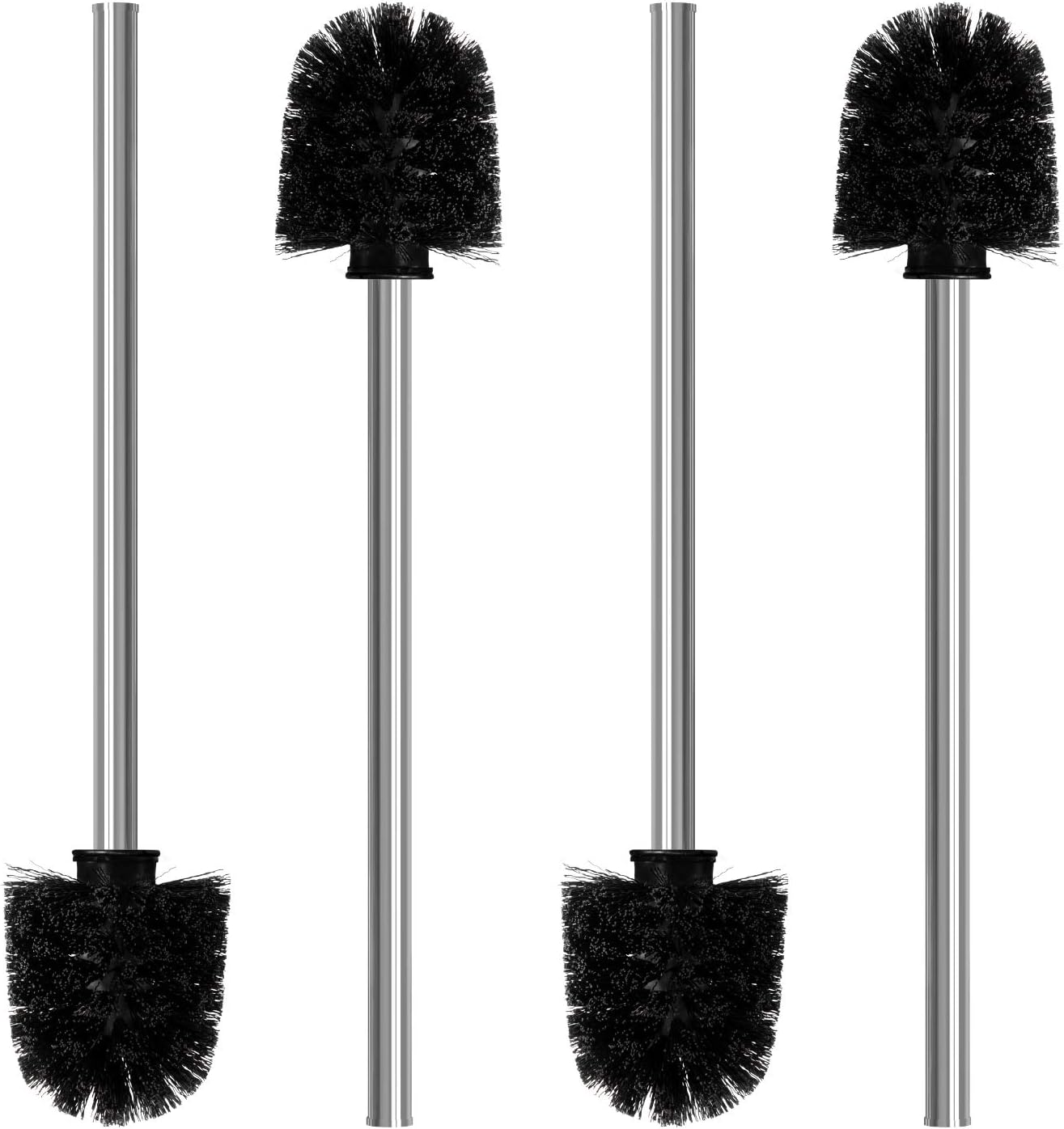 Nirox : lot de 4 brosses WC avec manches en acier inoxydable (diamètre de tête 8 cm)