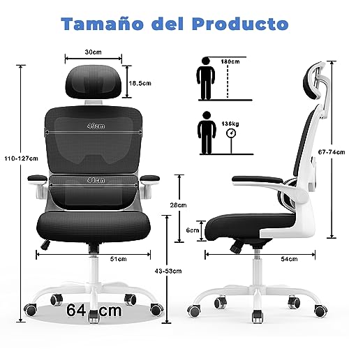 Thumbnail 2 de naspaluro Silla de Oficina Ergonómica con Reposabrazos