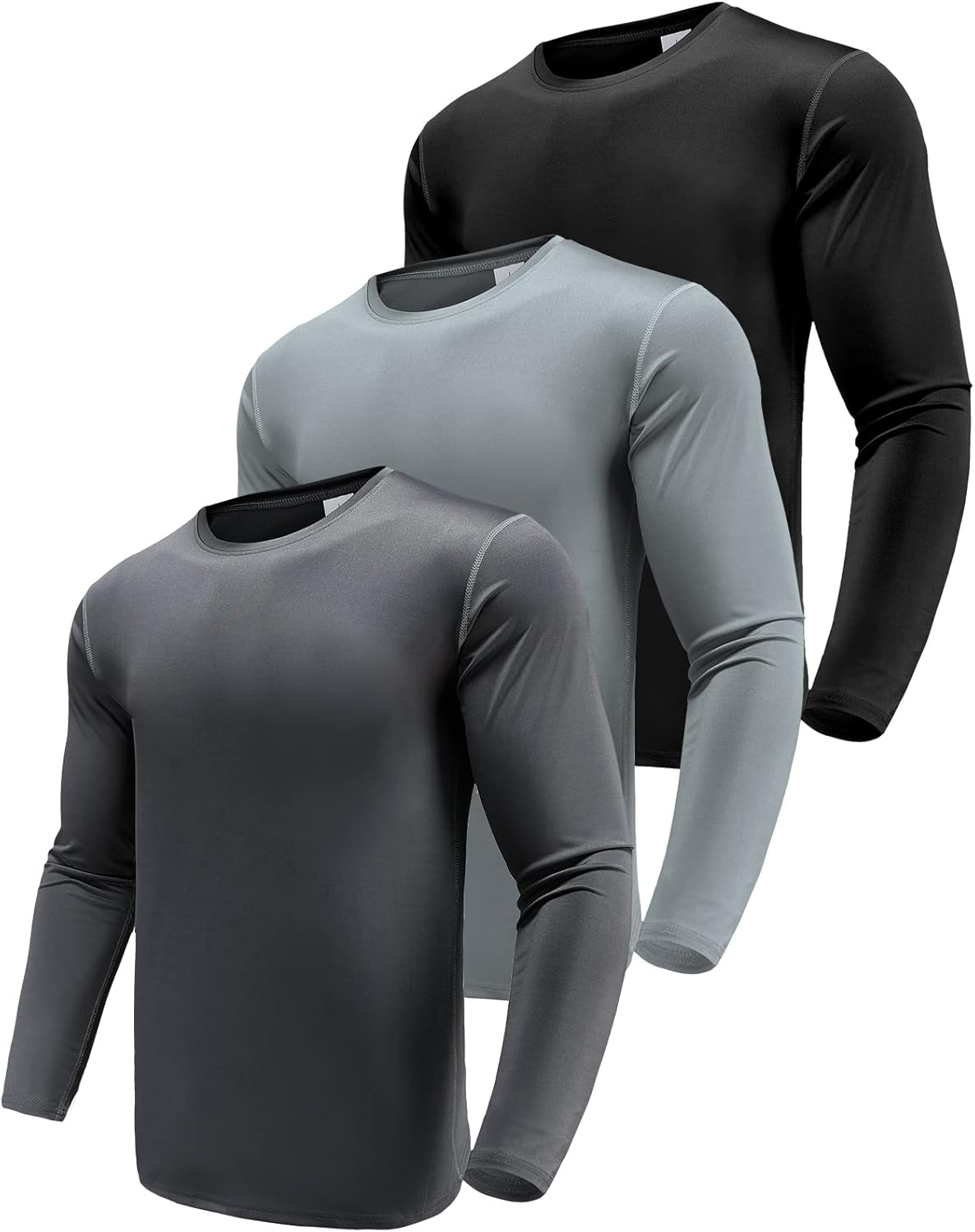 Detalle de Boyzn Men's Performance Long Sleeve T-Shirts (1, 3 or 5 Pack) with UPF 50+ Sun Protection