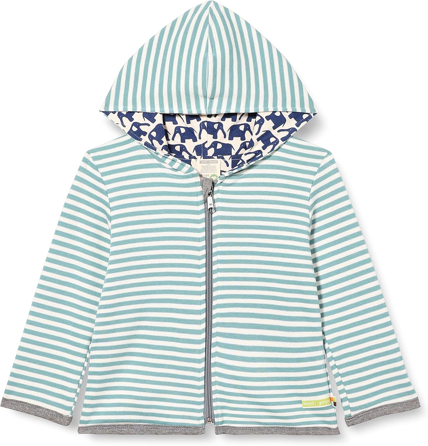 Loud + Proud Unisex Kinder Wendejacke Ringel – GOTS zertifiziert