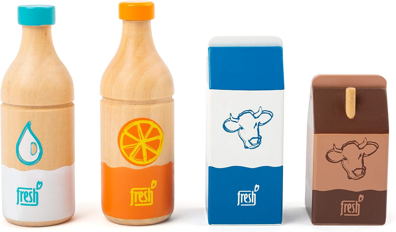Small foot Set de Boissons Fresh en Bois — 4 pièces pour jeux de rôle (Âge 3+)