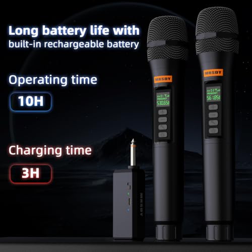 Detalle 1 de MRSDY Rechargeable Wireless Microphones with Volume Control and Mute
