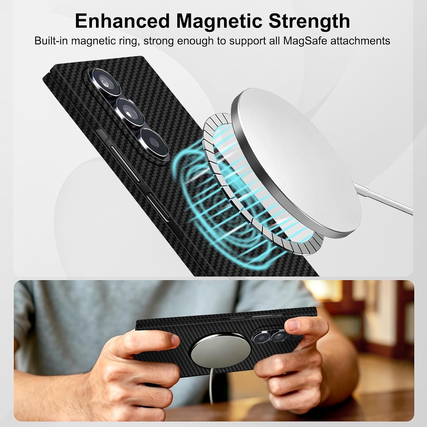 Thumbnail 2 de kaisenkec 1500D MAGNETIC Galaxy Z Fold 8 Ultra用スリムケース、MagSafe対応・前後カバー