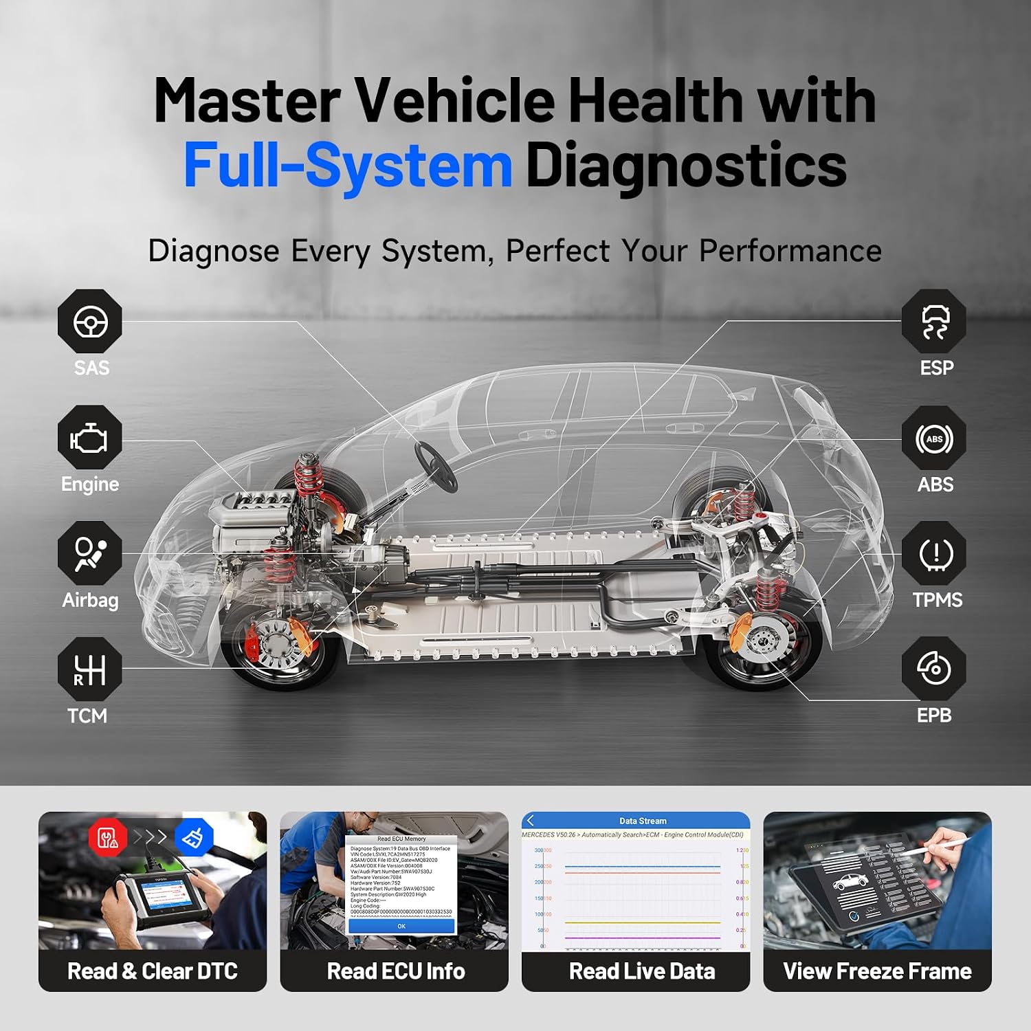 Detalle 2 de TOPDON ArtiDiag EU-BBA OBD2 Scanner for Mercedes-Benz/BMW/V.A.G. (EU-Only) – Full System Diagnostics