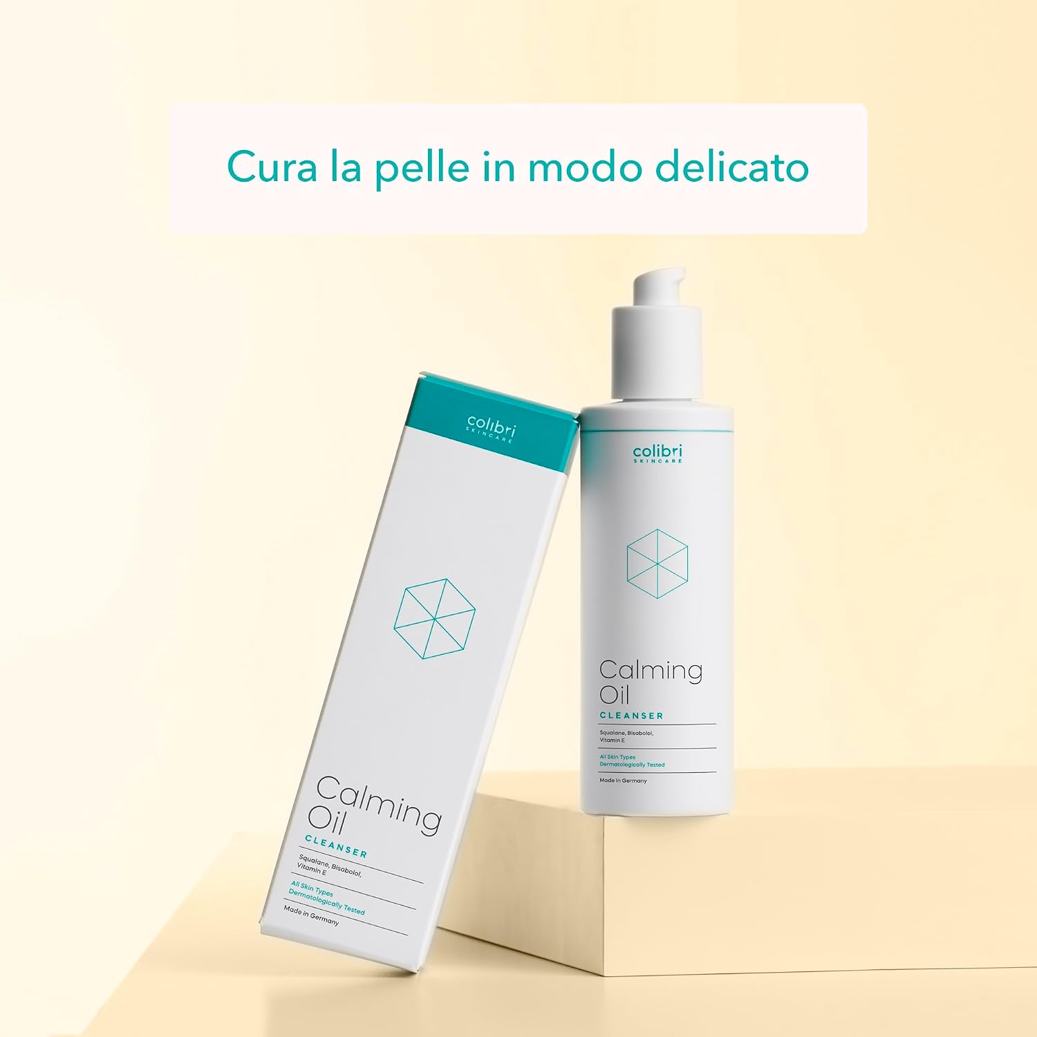 Detalle 2 de colibri skincare CALMING OIL CLEANSER 200 ml, detergente viso oleoso e struccante per viso e occhi