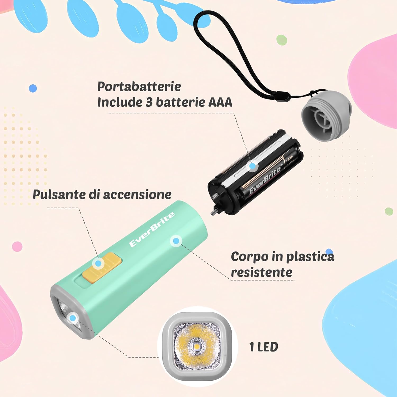 Thumbnail 3 de EverBrite Mini Torcia LED Verde: compatta, leggera e pronta all’uso