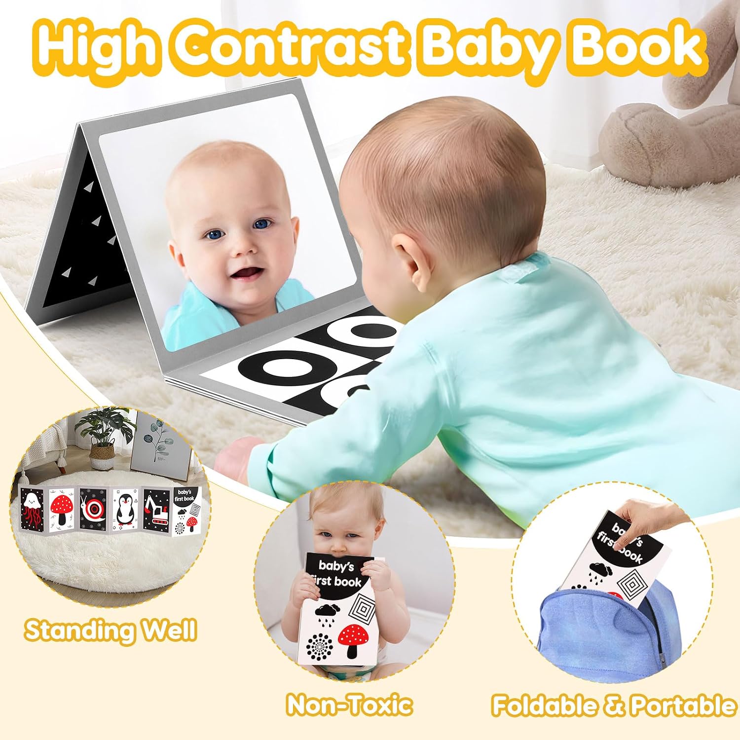 Detalle 2 de Lypsochaat Black and White Sensory Toy 11‑pattern