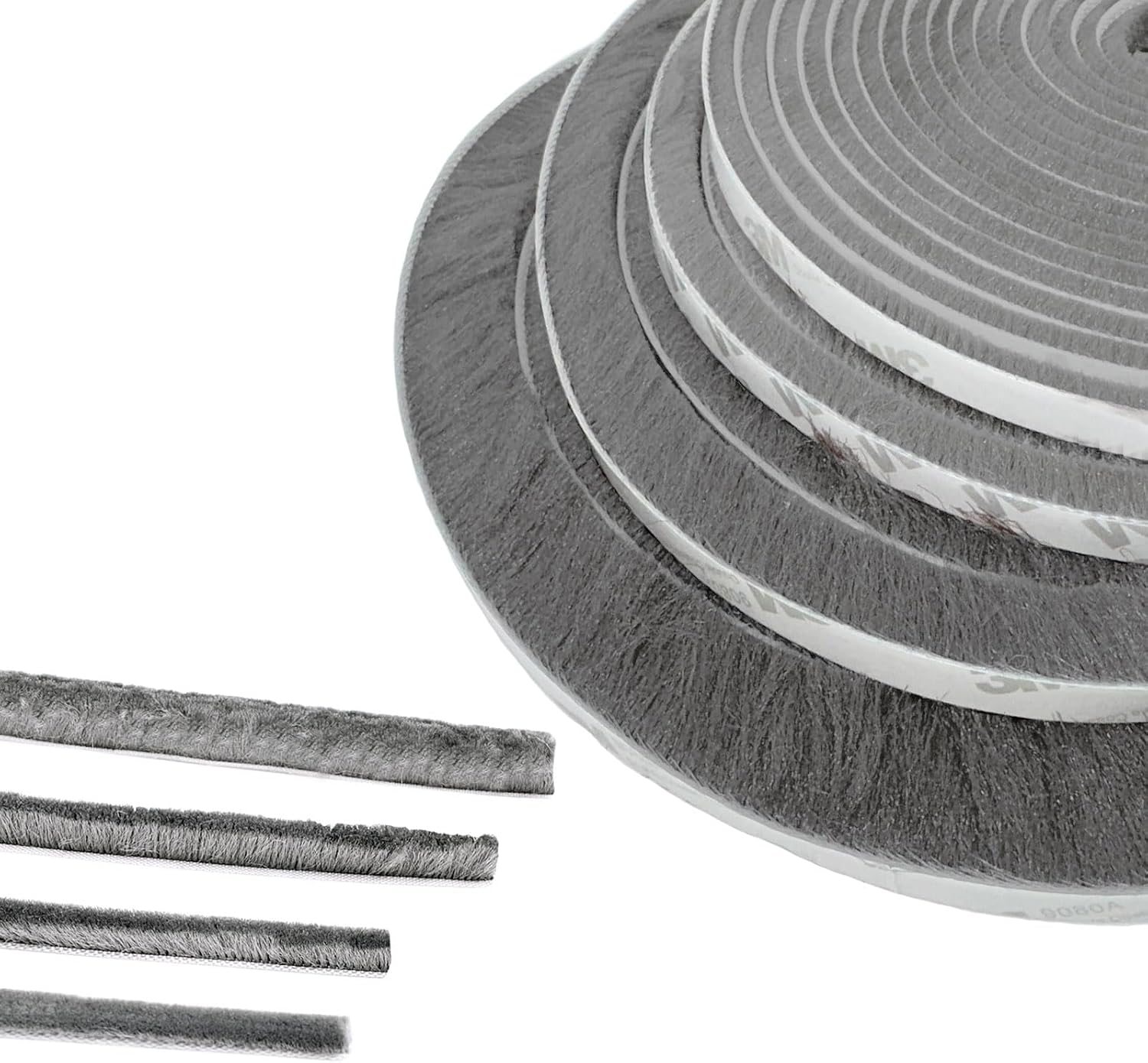 Detalle de Selbstklebende Bürstendichtung 5 m L x 9 mm B x 23 mm D – Grau Fleece