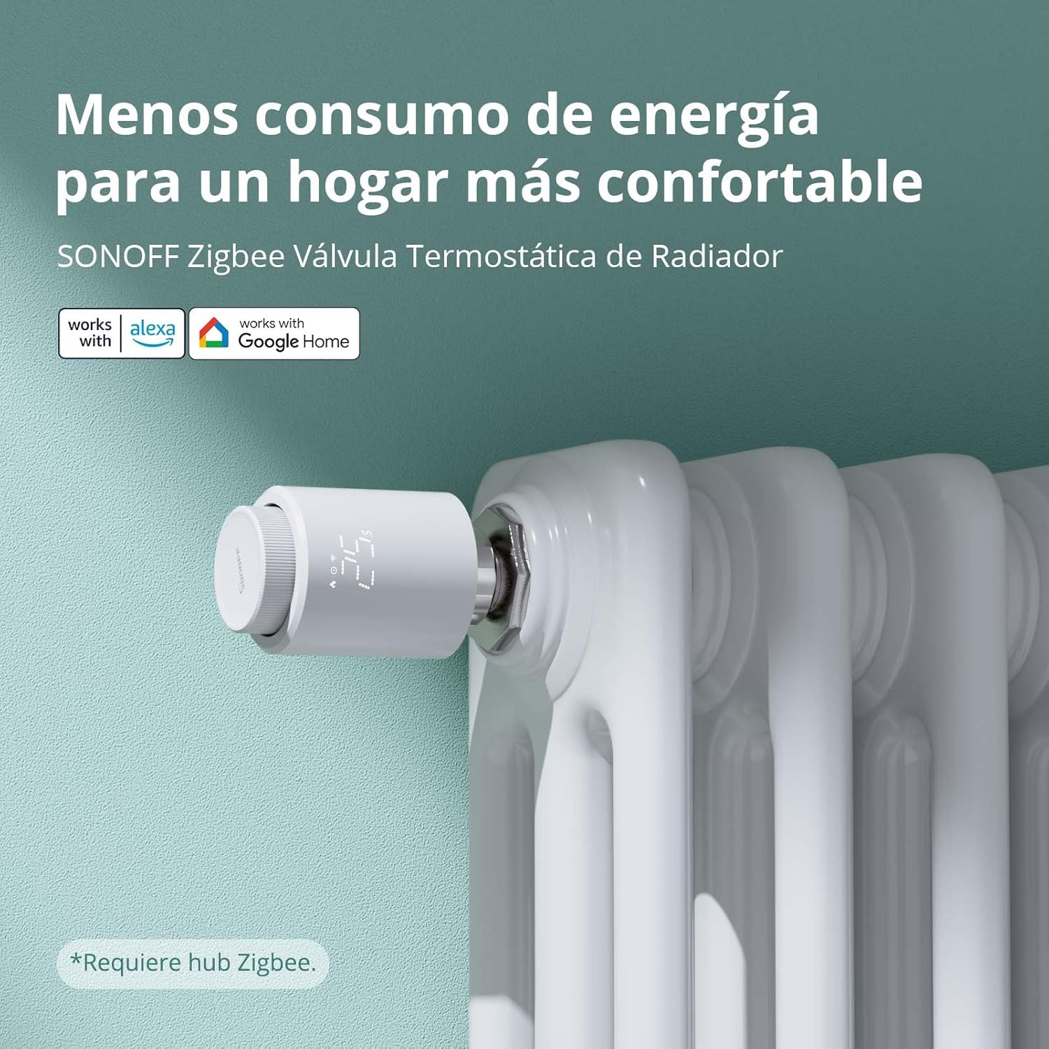 Detalle 2 de SONOFF TRVZB Cabezal termostático Zigbee 2 unidades