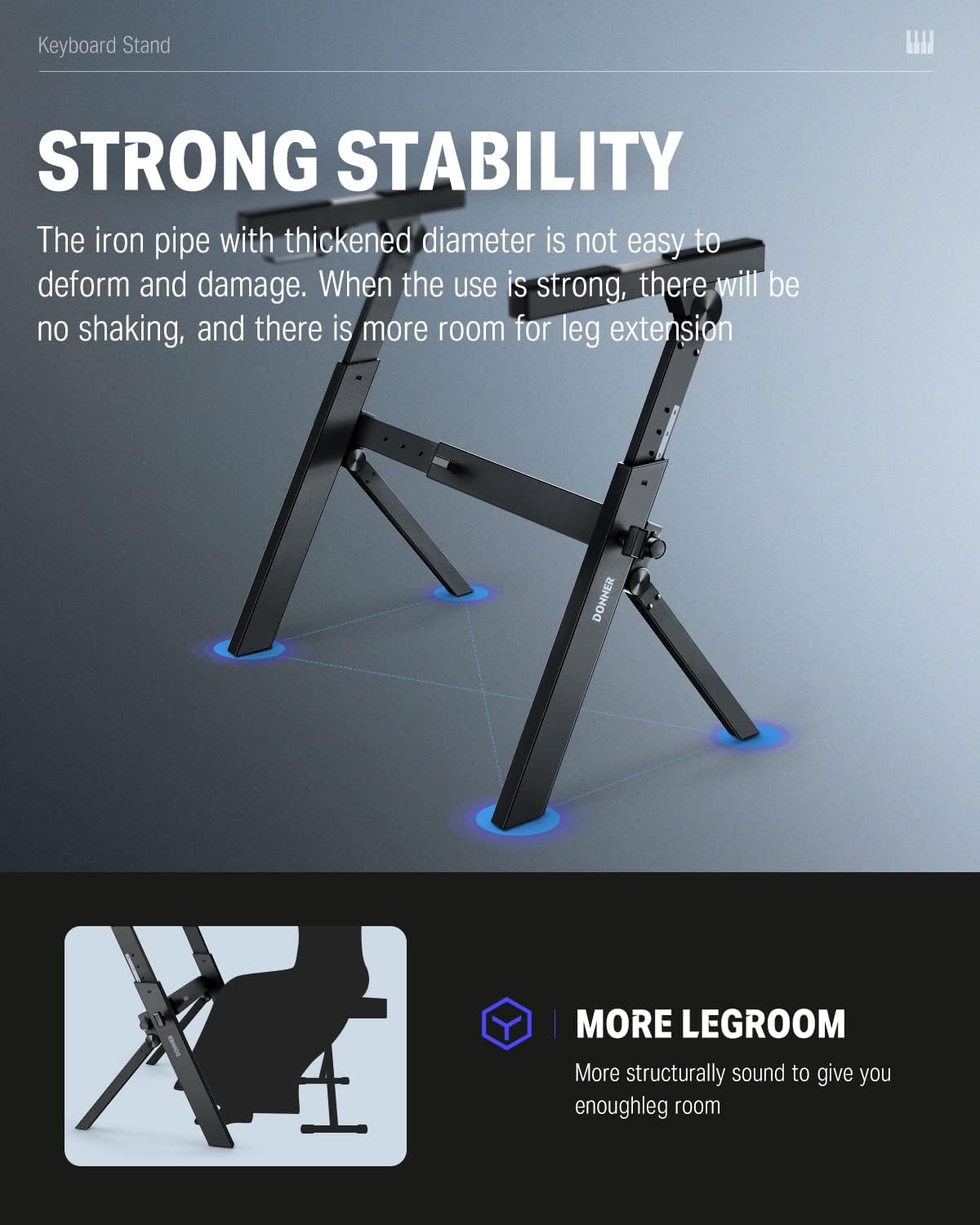 Detalle de Donner Z-shaped keyboard stand