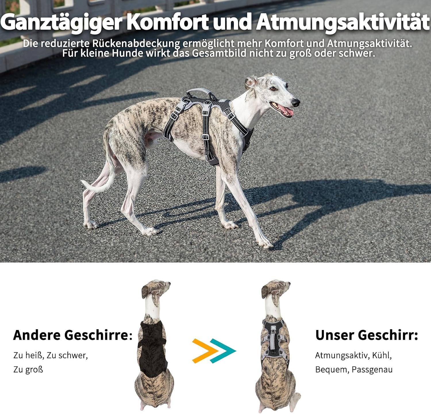 Thumbnail 5 de Huntboo Hunde-Sicherheitsgeschirr (ausbruchssicher), reflektierend, mit Griff – Größe M, Schwarz