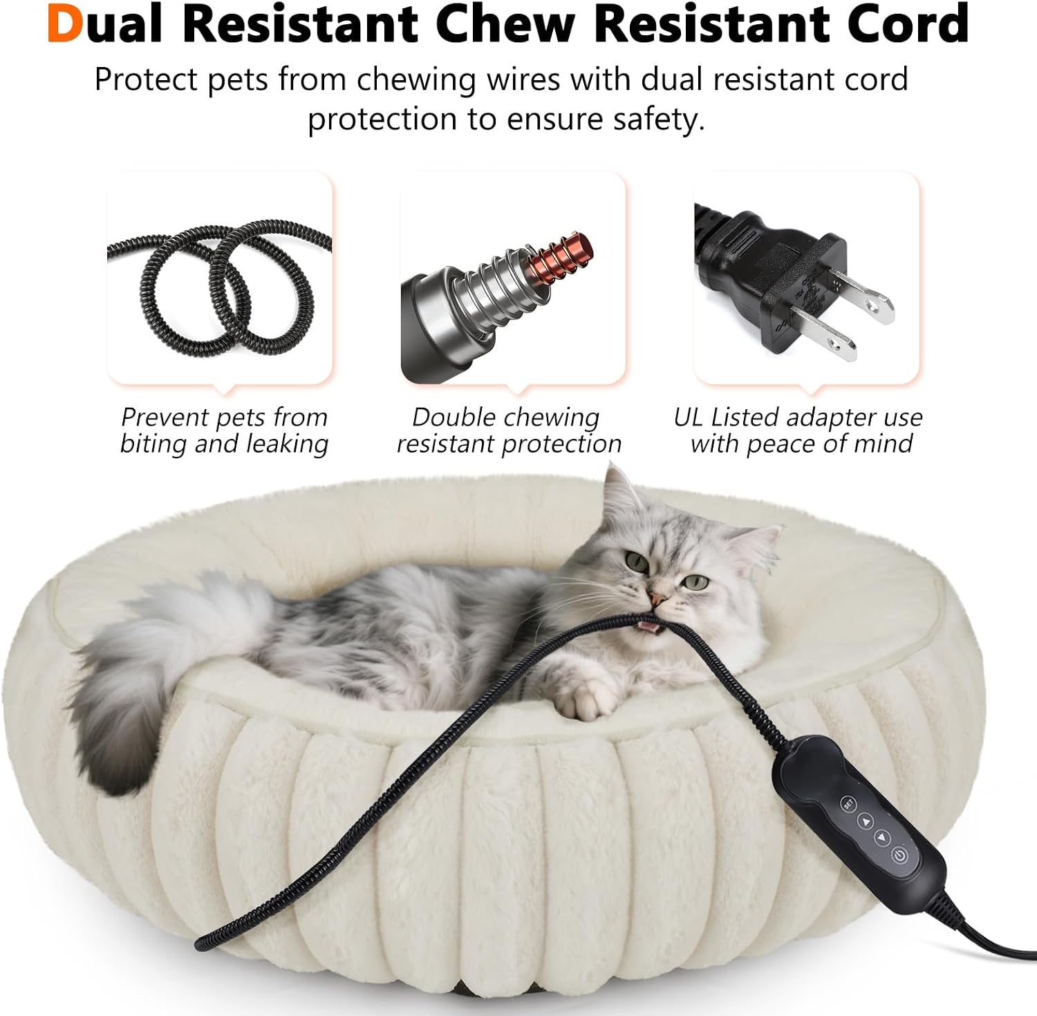 Detalle de INVENHO Heated Cat Bed, 20-Inch