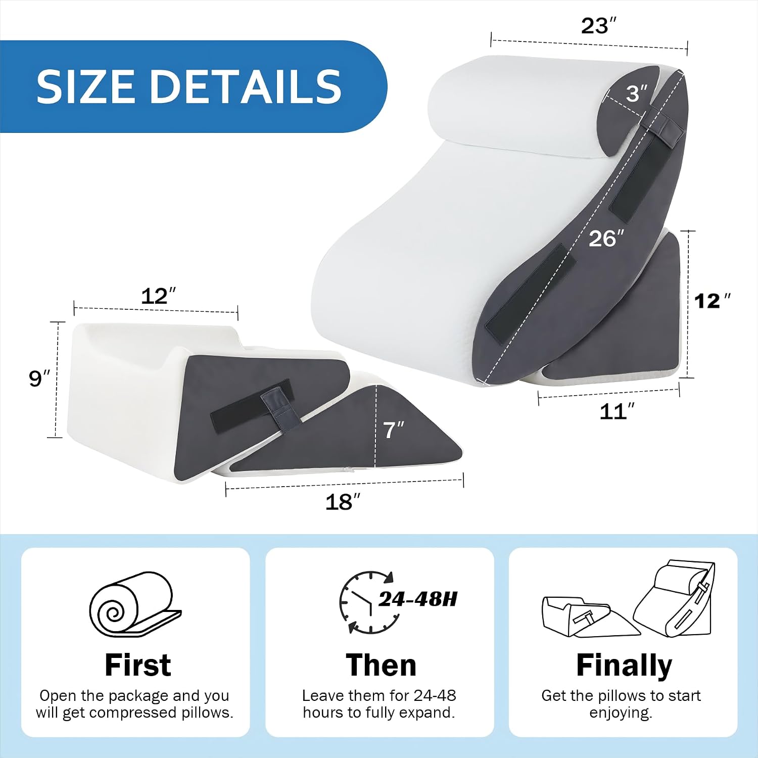 Thumbnail 6 de Ahpmeoa 5Pcs Orthopedic Wedge Pillow Set 5-pack