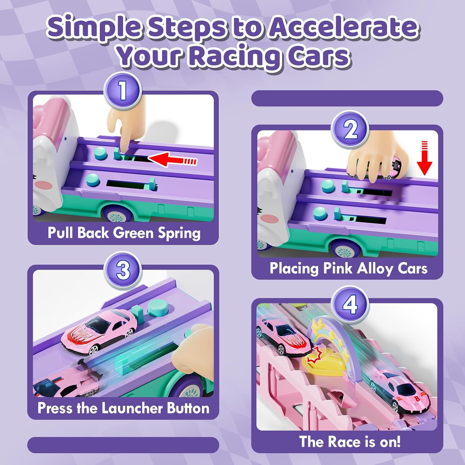 Thumbnail 2 de Lehoo Castle Unicorn Transporter and Race Track – 2-in-1 Play Set for Toddlers
