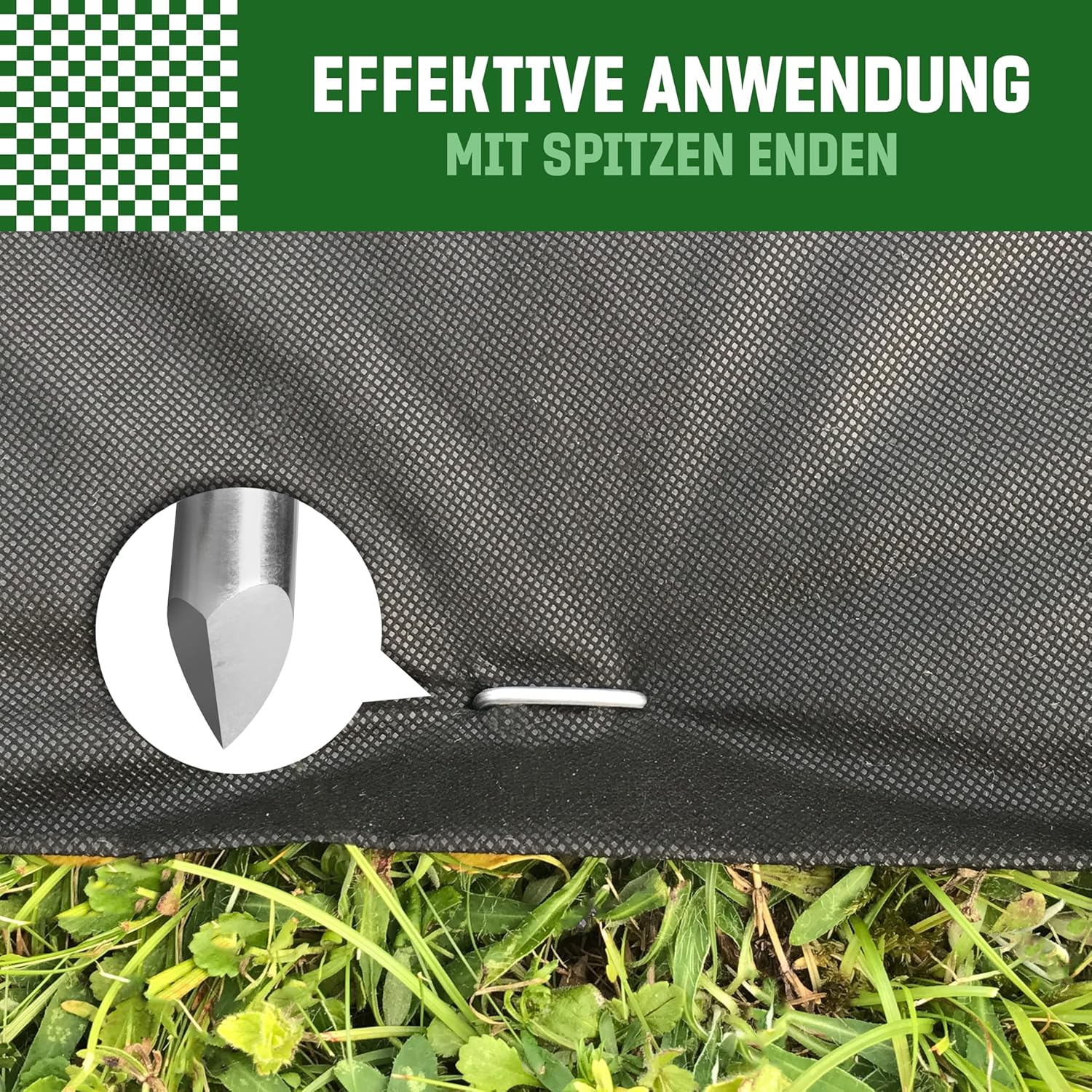 Detalle de GardenGloss Anti-Rost Erdanker aus Stahl (50 Stück) – 150 mm lang, 25 mm breit, Ø 3 mm
