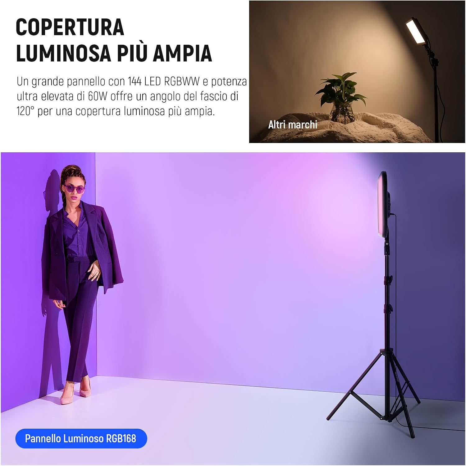 Detalle 2 de NEEWER RGB168 18,3" Luce video 60W