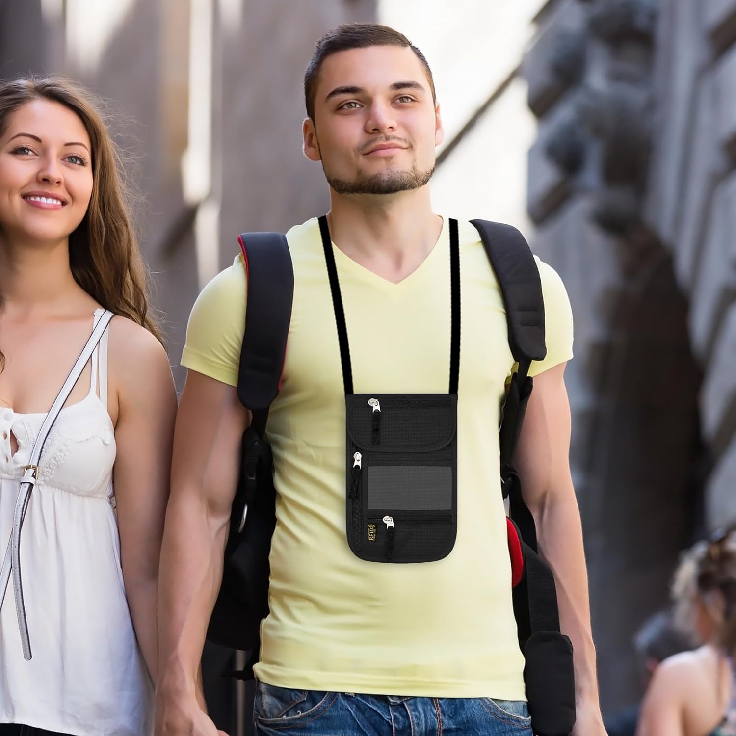 Thumbnail 6 de Sundee Travel Neck Wallet Pouch with RFID Blocking – Slim Passport Holder with 7 Pockets