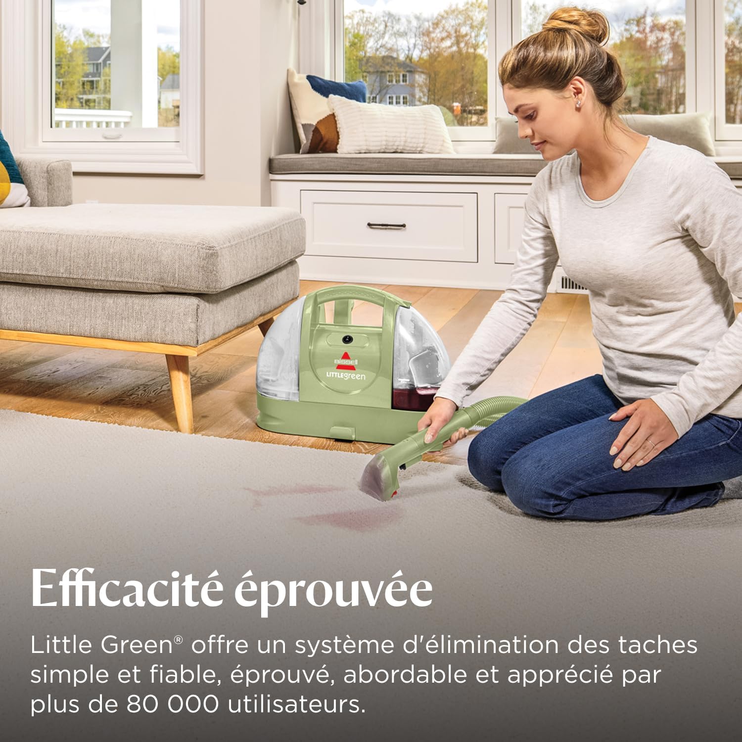 Detalle 2 de BISSELL Little Green 4098N, shampouineuse compacte pour canapés, tapis et tissus d’ameublement