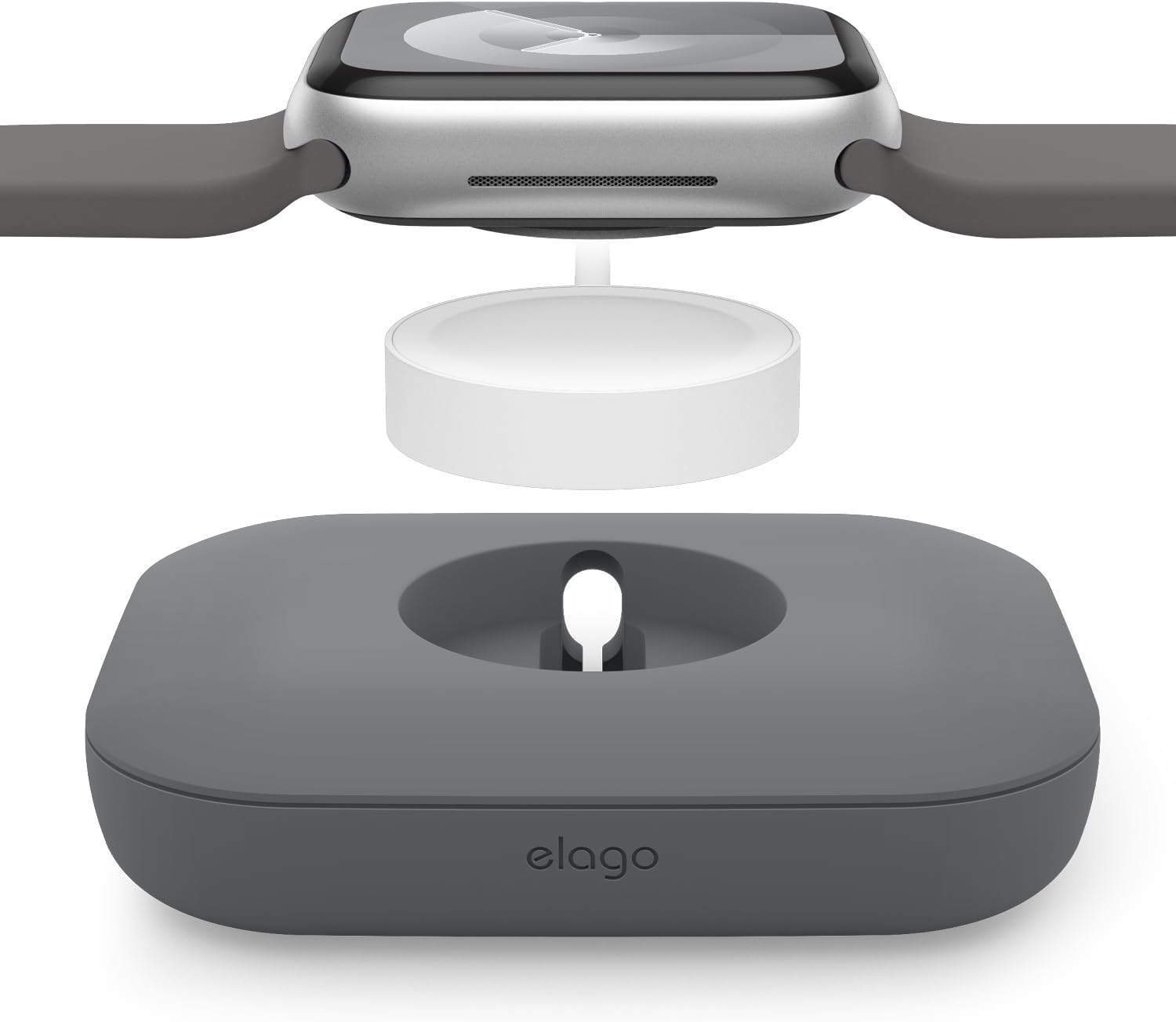 Thumbnail 1 de elago Magnetic Charger Pad (Dark Grey) for Apple Watch & Galaxy Watch – compatible bases, charging cable not included