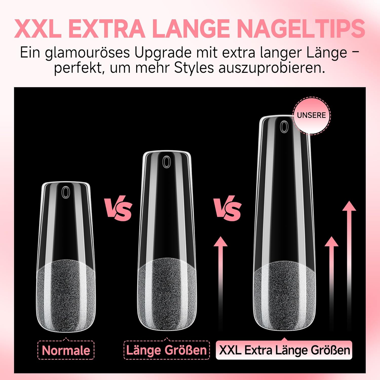 Thumbnail 6 de UNA GELLA XXL Long Square Tips für Gelnägel – 120 Soft-Gel Full-Cover Nail Tips in 12 Größen (ohne Feilen)