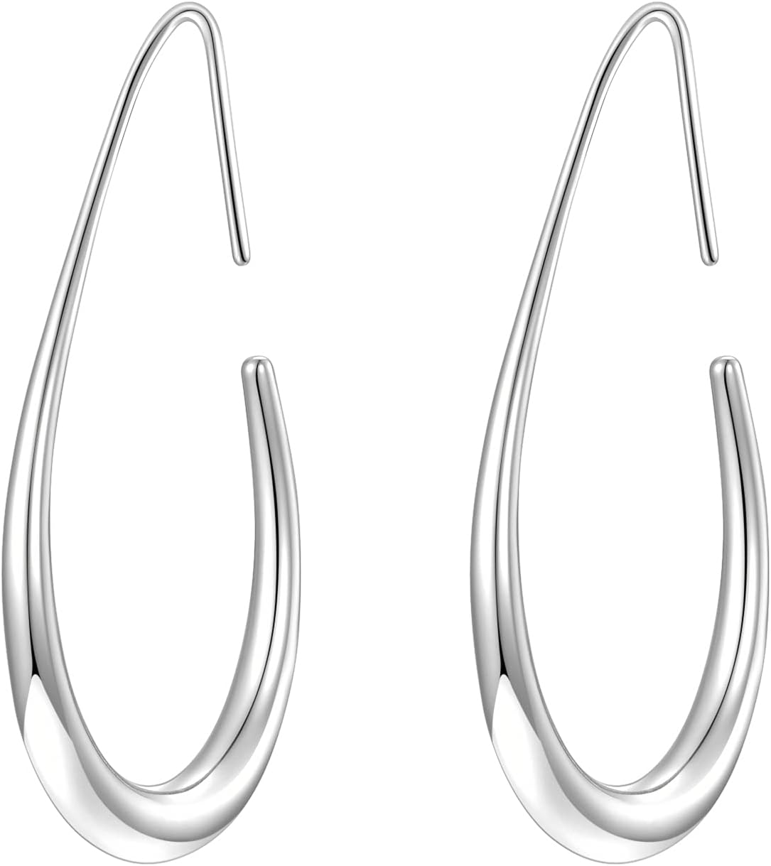Thumbnail 5 de Lightweight Teardrop Hoop Earrings for Women – 14k Gold Plated