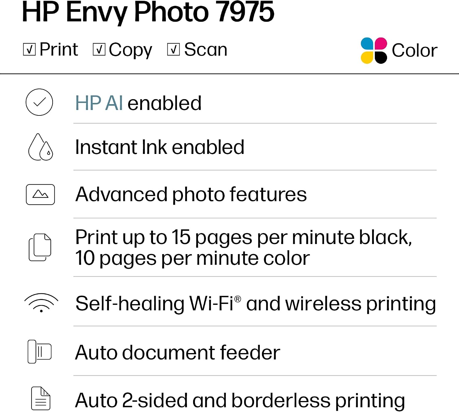 Thumbnail 1 de HP all-in-one photo printer 7975
