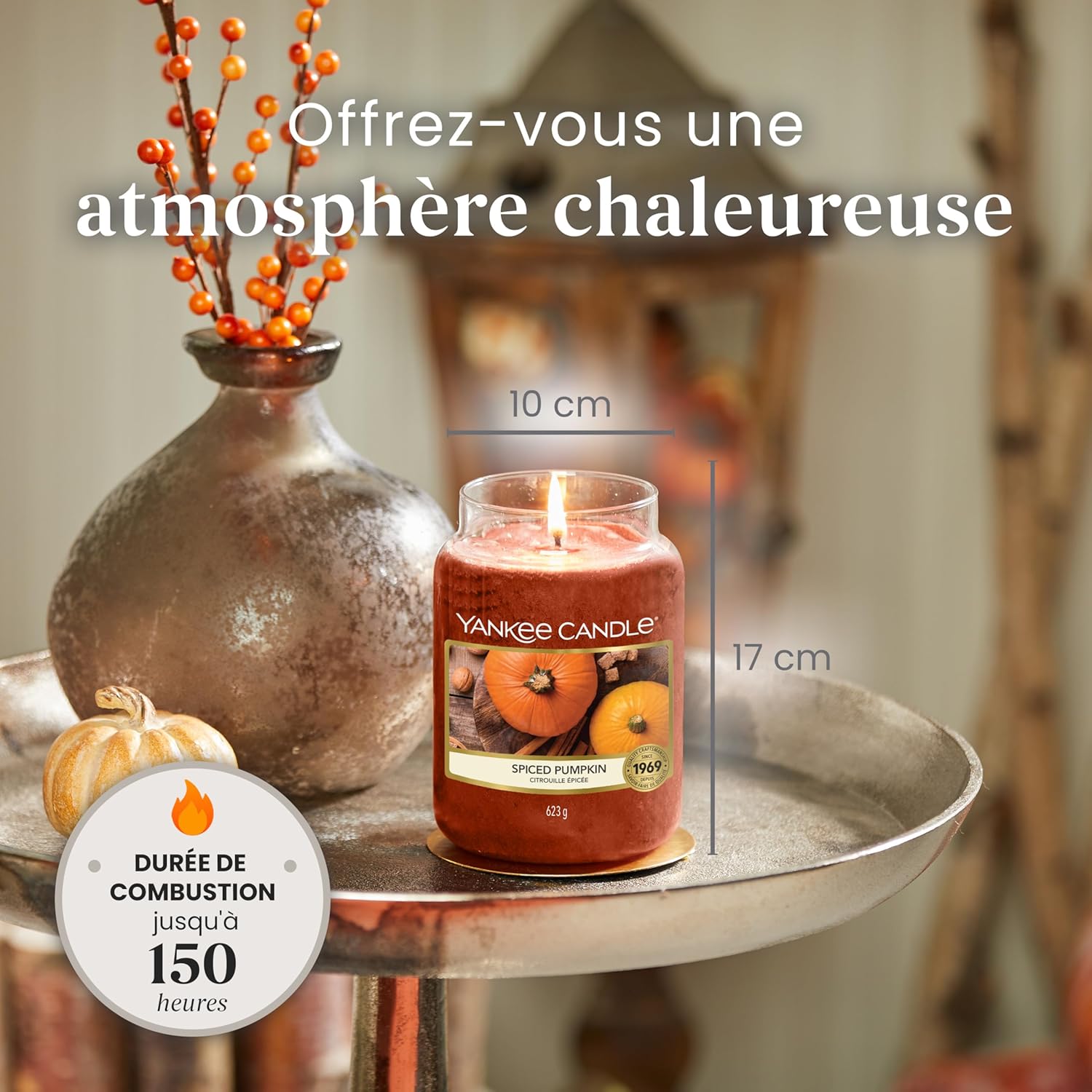 Thumbnail 4 de Yankee Candle Bougie parfumée Grande jarre Citrouille Épicée — 150 heures, qualité premium